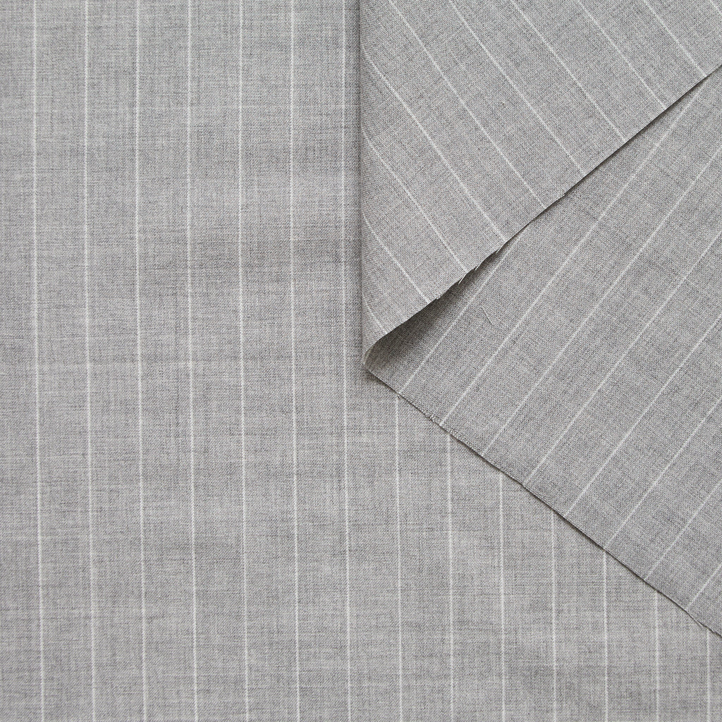 T25B13542 | Suiting Chiné à Fines Rayures en Laine Vierge RWS