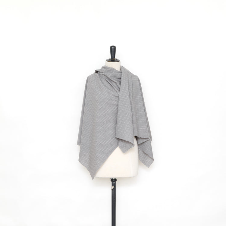 T25B13542 | Melange Pinstripe Virgin Wool Suiting RWS - view 2