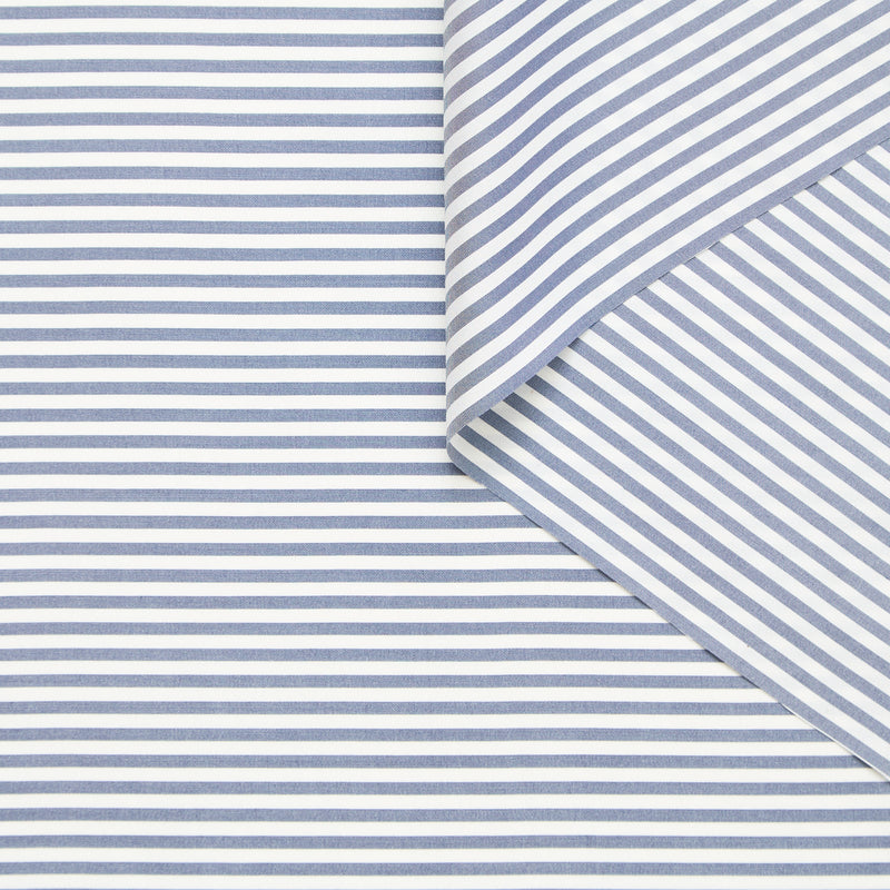 T25B14455 | Popeline à Rayures Bâton en Soie GOTS