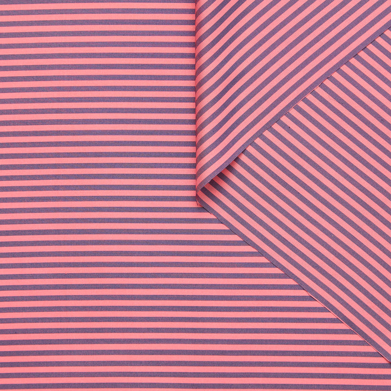 T25B14455 | Popeline à Rayures Bâton en Soie GOTS