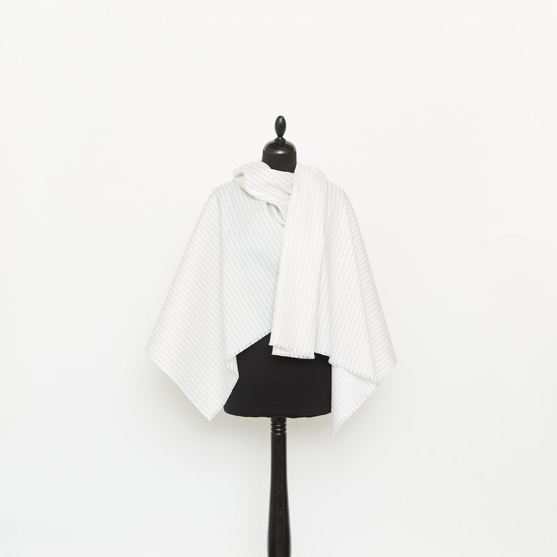 T25B14530 | Twill à Rayues Pinstripe en Soie et Coton 