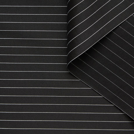  Pinstripe Silk & Cotton Twill