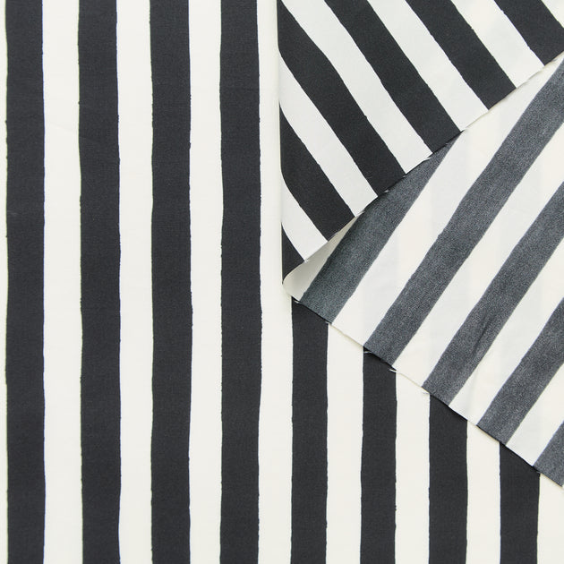 T25B14661 | Striped Cotton & Silk Poplin