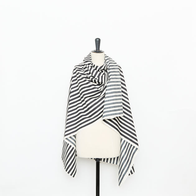 T25B14661 | Striped Cotton & Silk Poplin