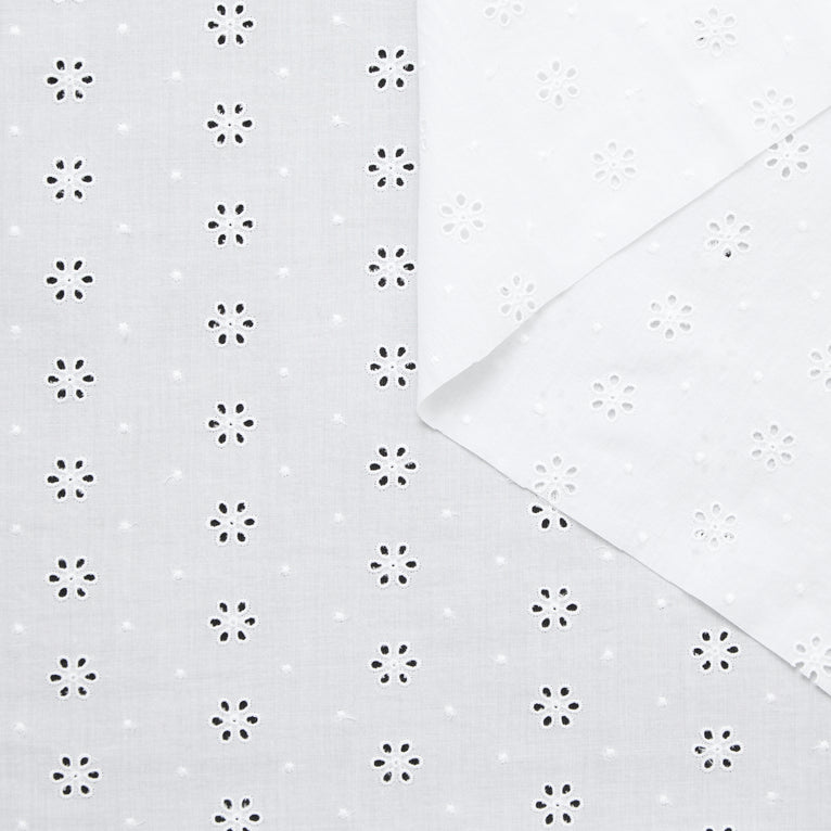 T25G11733 | Broderie Anglaise Florale Sur Voile De Coton - vue 1