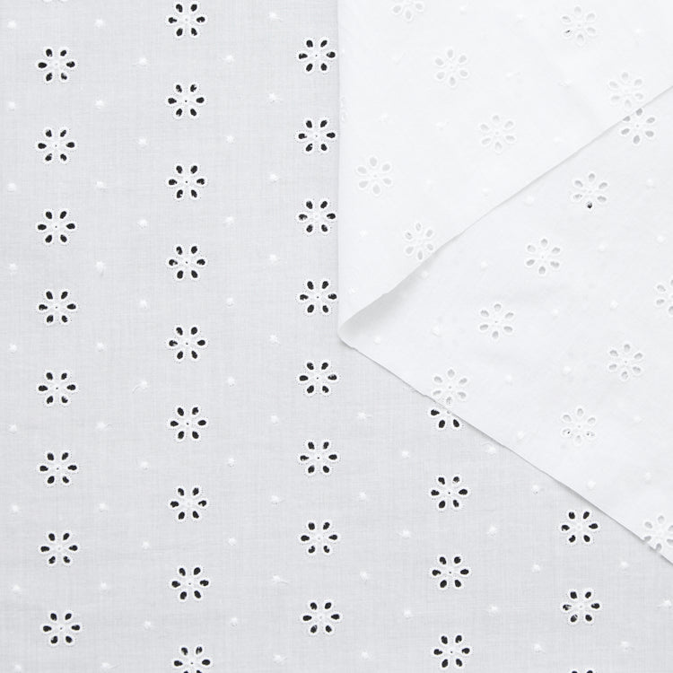 T25G11733 | Broderie Anglaise Florale Sur Voile De Coton - vue 1
