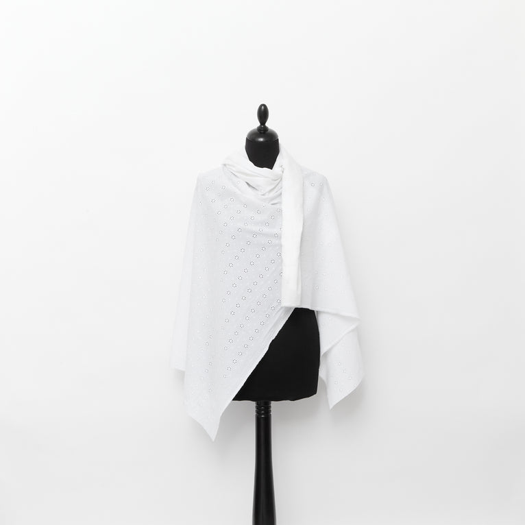 T25G11733 | Broderie Anglaise Florale Sur Voile De Coton - vue 2