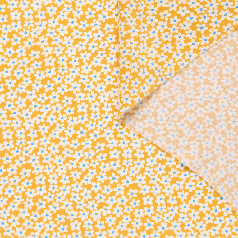 T25L13407 | Crepe de chine en soie imprimé marguerite - vue 1