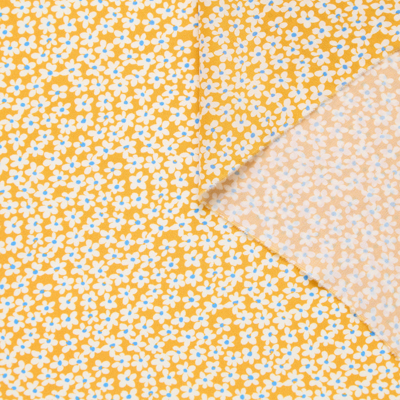 T25L13407 | Crepe de chine en soie imprimé marguerite