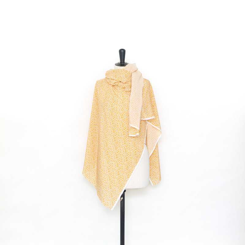 T25L13407 | Crepe de chine en soie imprimé marguerite