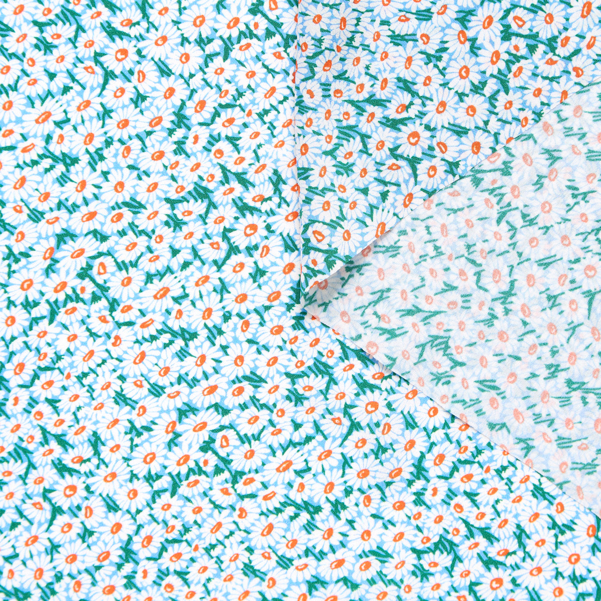 T25L13408 | Crepe de chine en soie imprimé marguerite