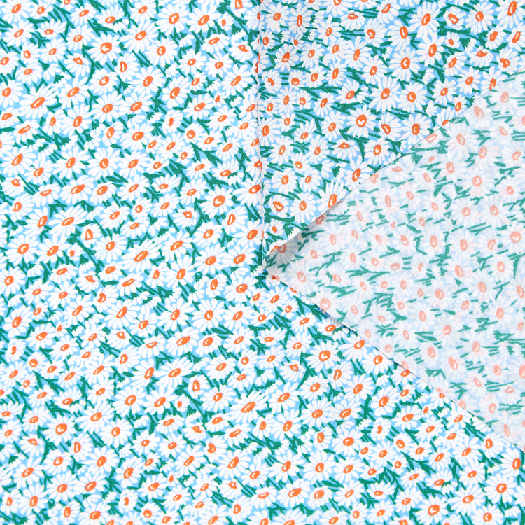T25L13408 | Crepe de chine en soie imprimé marguerite - vue 1