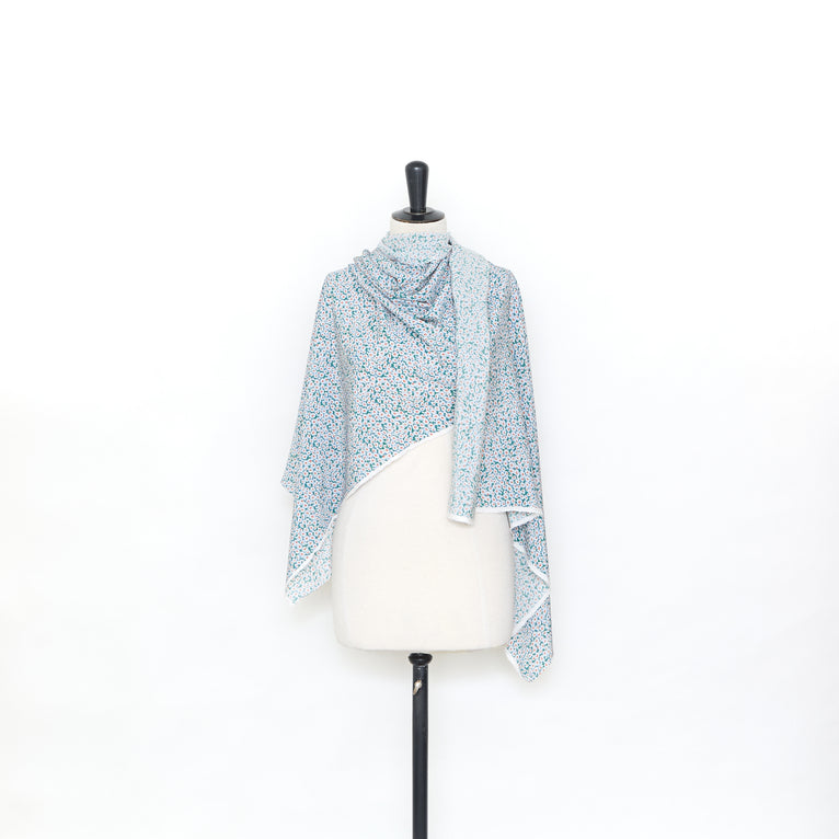 T25L13408 | Crepe de chine en soie imprimé marguerite - vue 2
