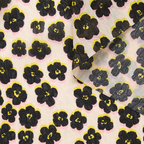 T25L13412 | Gaze Cloqué Imprimé Fleurs
