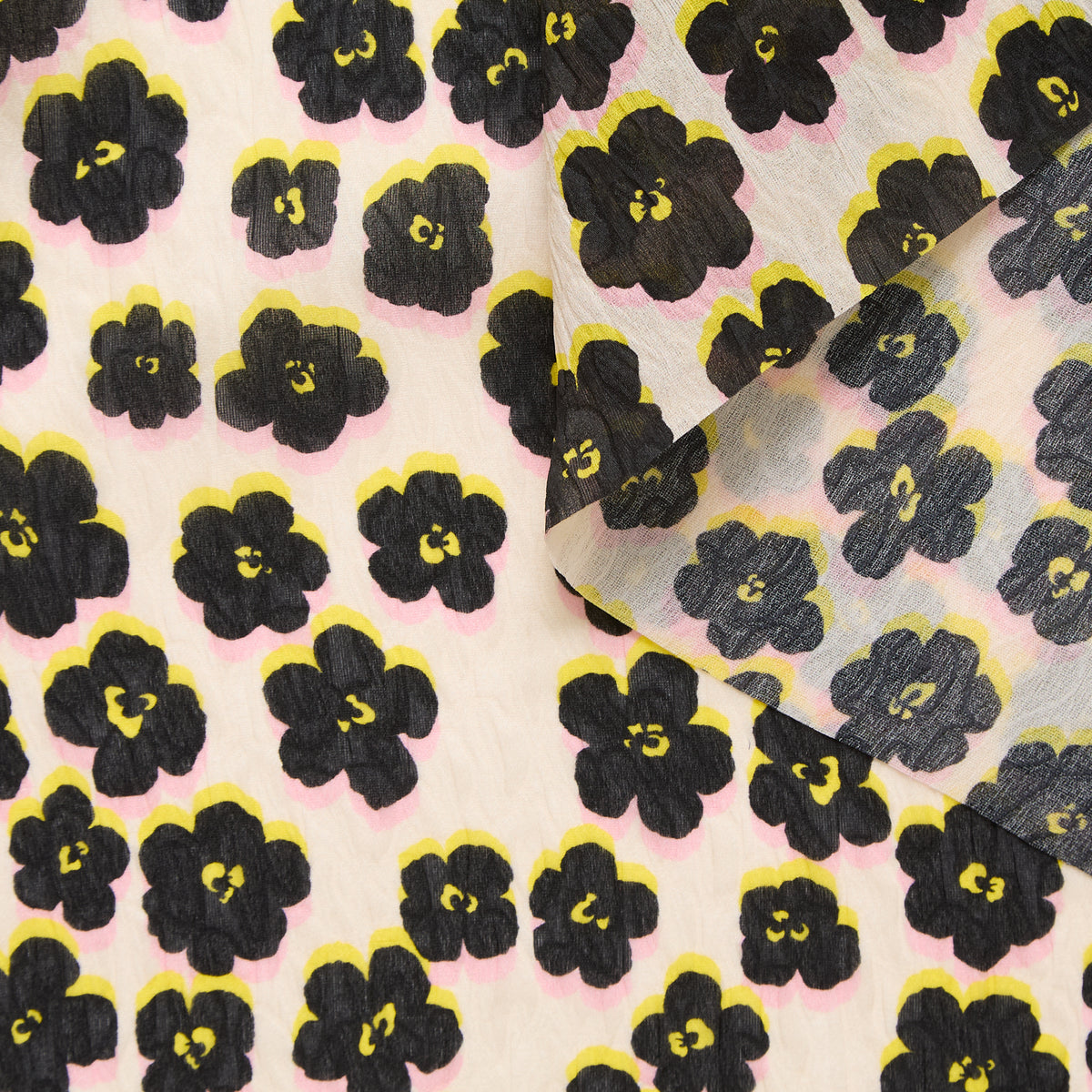 T25L13412 | Gaze Cloqué Imprimé Fleurs