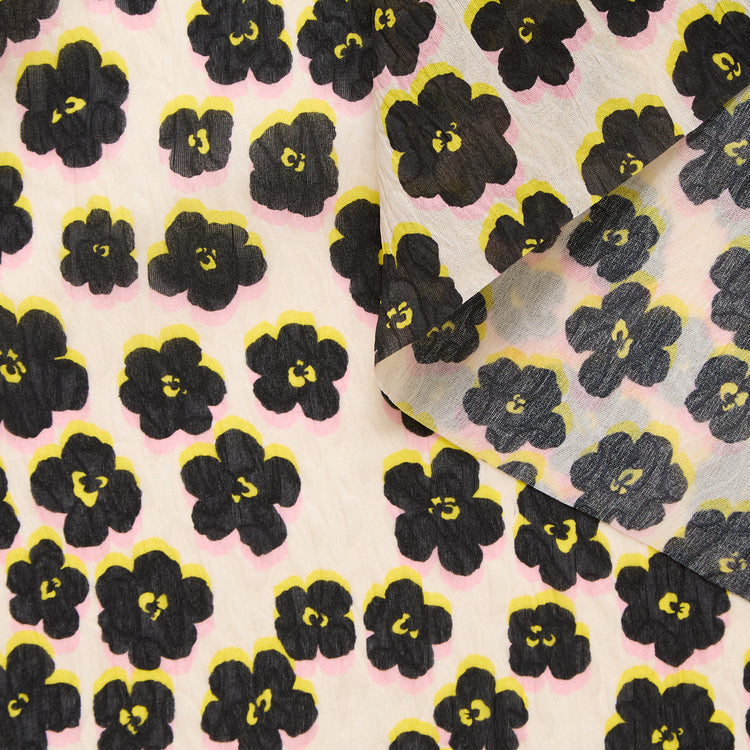 T25L13412 | Gaze Cloqué Imprimé Fleurs - vue 1