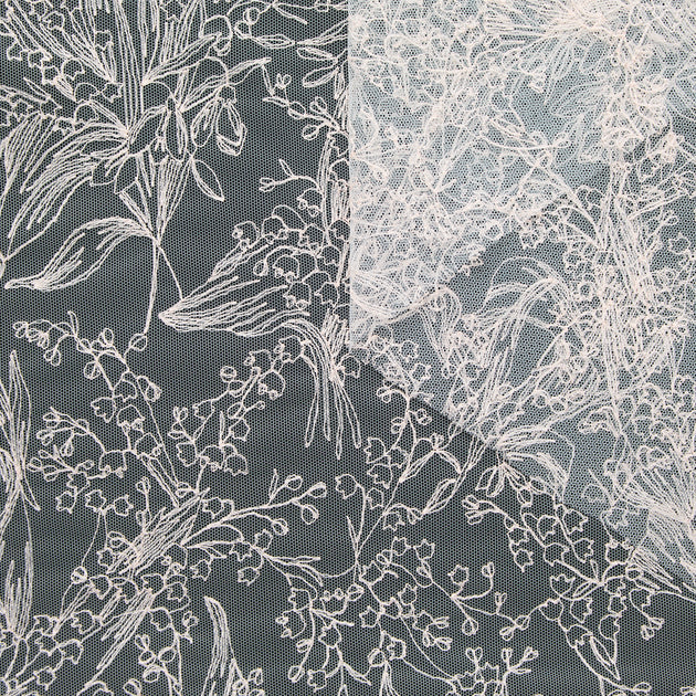 T25M11927 | Embroidered Lily Tulle