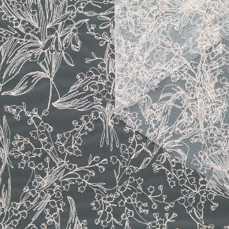 T25M11927 | Tulle Brodé de Muguet - vue 1