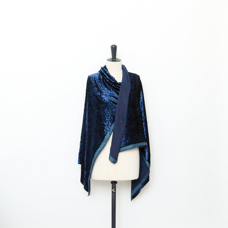 T25M12203 | Velours Froissé en Viscose et Soie