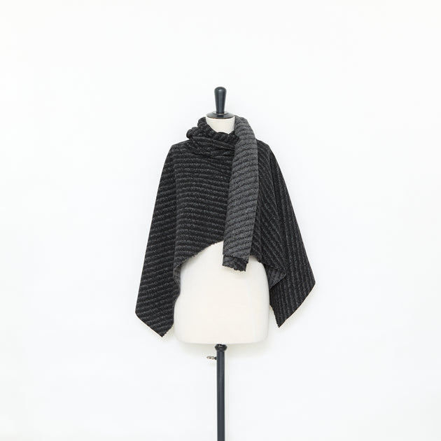 T25M12420 | Natté Bouclé Bicolore en Laine Vierge et Cachemire