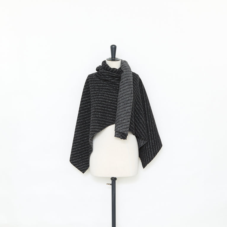 T25M12420 | Natté Bouclé Bicolore en Laine Vierge et Cachemire - vue 2
