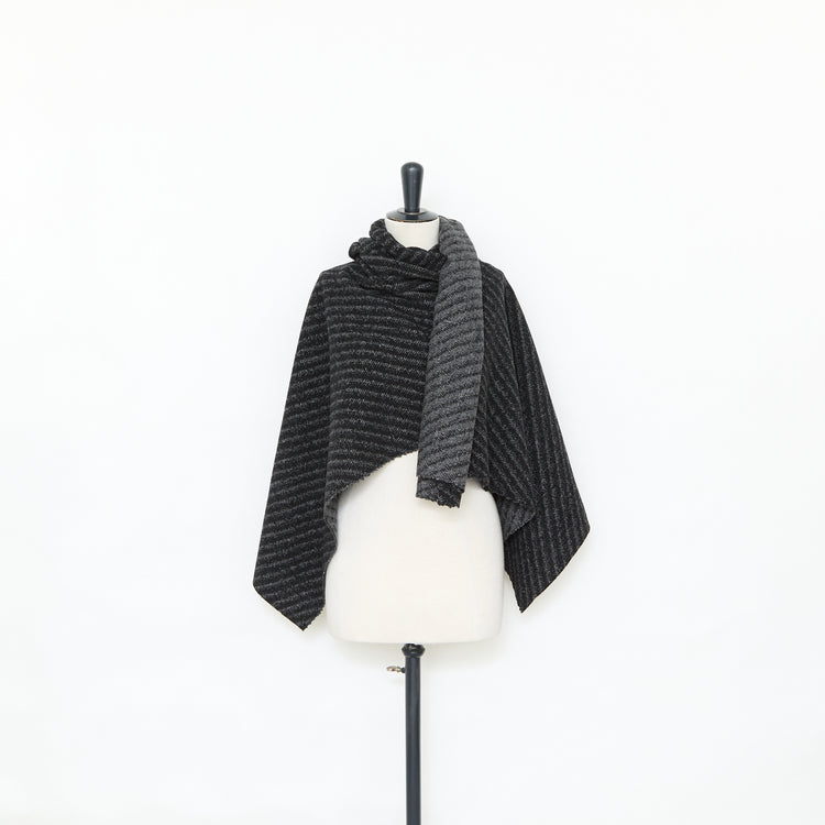 T25M12420 | Natté Bouclé Bicolore en Laine Vierge et Cachemire - vue 2