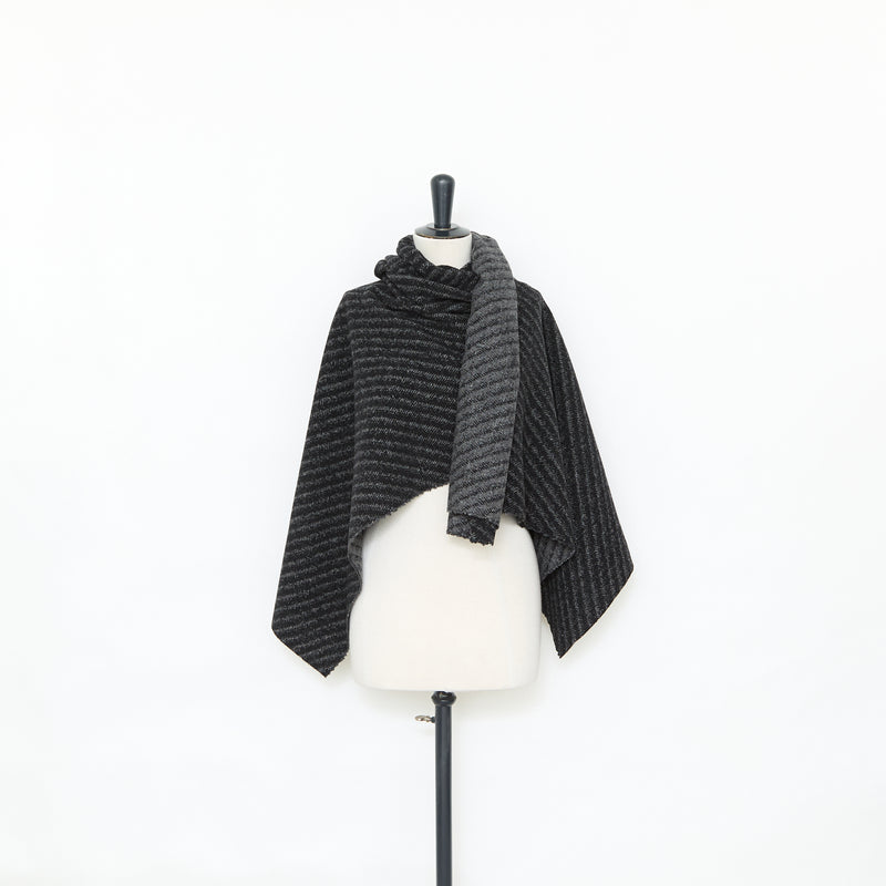 T25M12420 | Natté Bouclé Bicolore en Laine Vierge et Cachemire