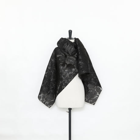  Organdi Jacquard de Soie Motif Floral Fils Coupés