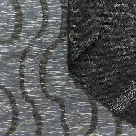 T25M12464 | Mousseline de Soie Lurex Fils Coupés à Vagues