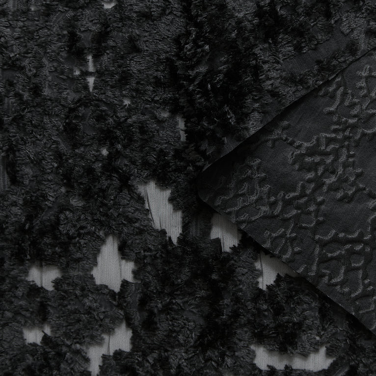 T25M12467 | Jacquard Géométrique Fils Coupés sur Organdi  - vue 1