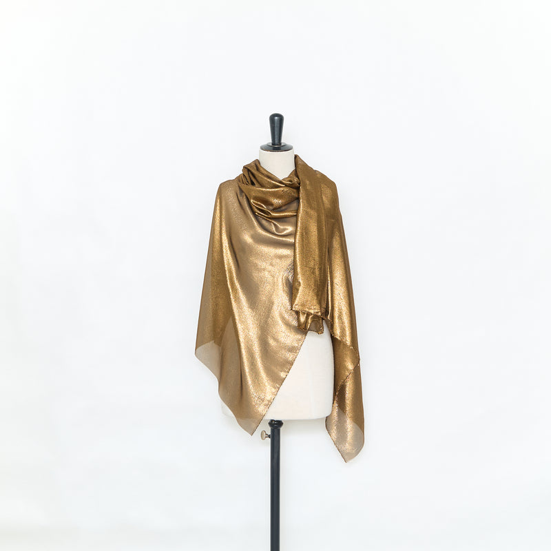 T25M12494 | Mousseline de Soie Lamée Dorée