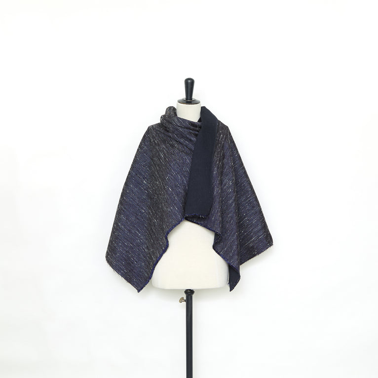 T25M12518 | Silk &amp; Cotton Tweed with Denim Effect - view 2
