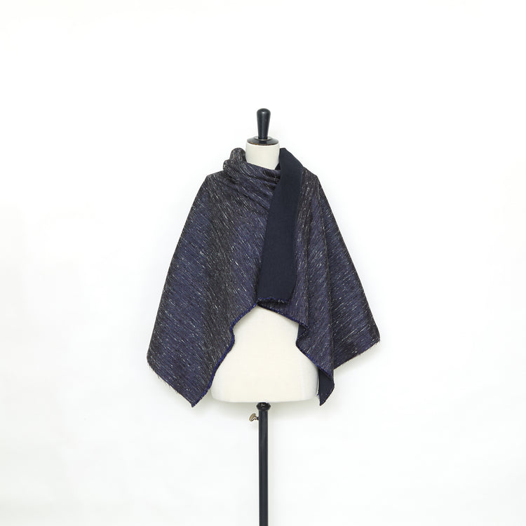 T25M12518 | Silk &amp; Cotton Tweed with Denim Effect - view 2