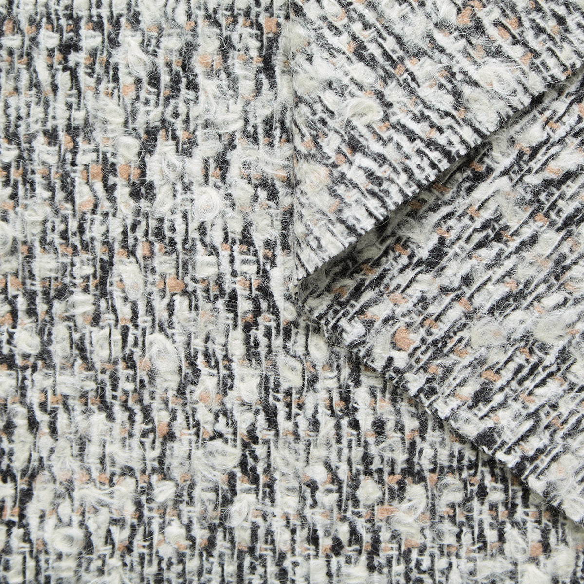 T25M12557 | Tweed Bouclé Léger en Laine Vierge et Mohair