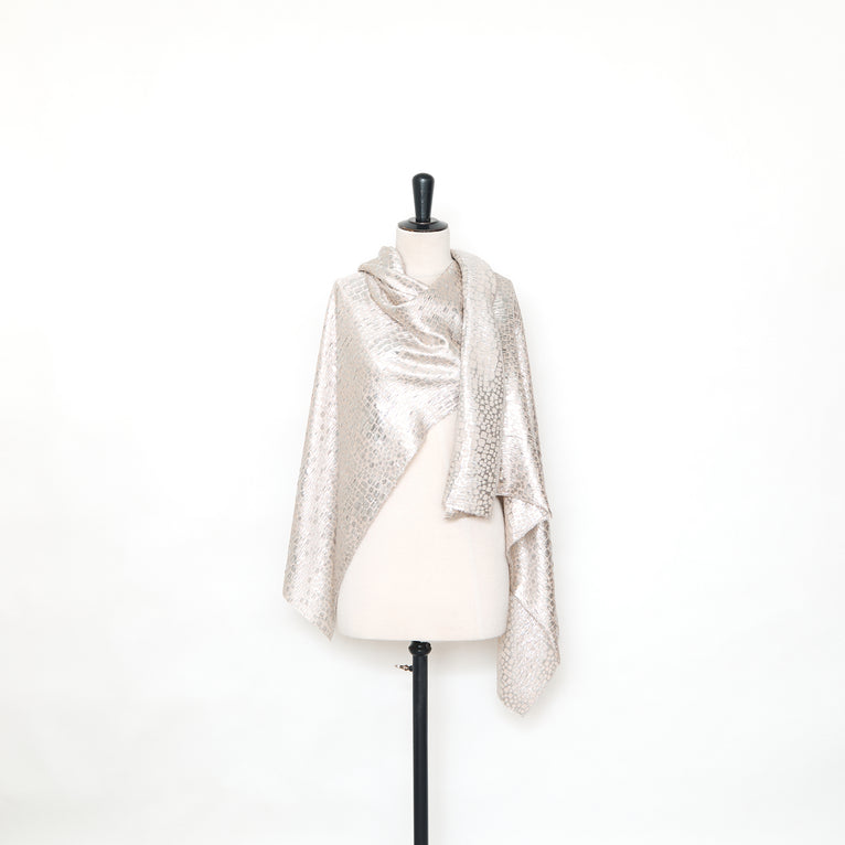 T25M12608 | Jacquard de Soie à Écailles Lamées - vue 2