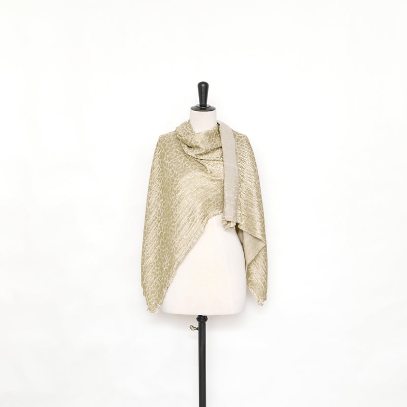 T25M12626 | Jacquard Léopard Lamé en Soie et Viscose