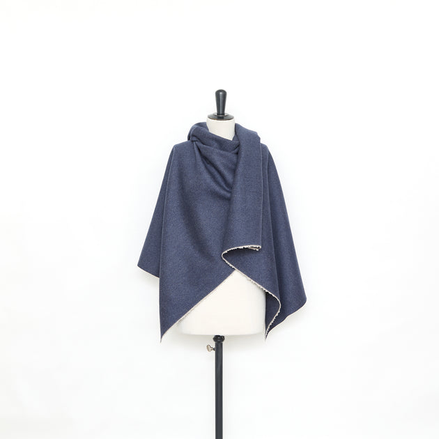 T25M12629 | Double Face Cashmere with Denim Effect