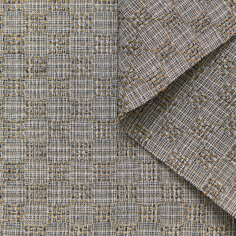T25M12661 | Tweed à Carreaux en Laine Métal et Coton