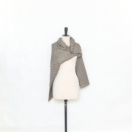  Tweed à Carreaux en Laine Métal et Coton