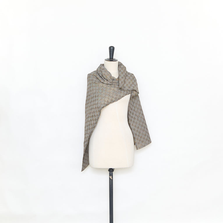 T25M12661 | Tweed à Carreaux en Laine Métal et Coton - vue 2