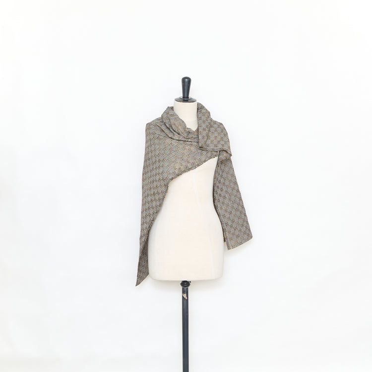 T25M12661 | Tweed à Carreaux en Laine Métal et Coton - vue 2