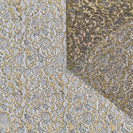 T25M12663 | Dentelle Florale Dorée