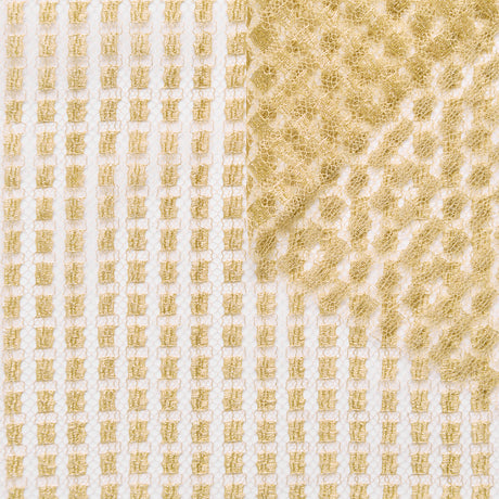 T25M12670 | Dentelle Motif Carré Dorée