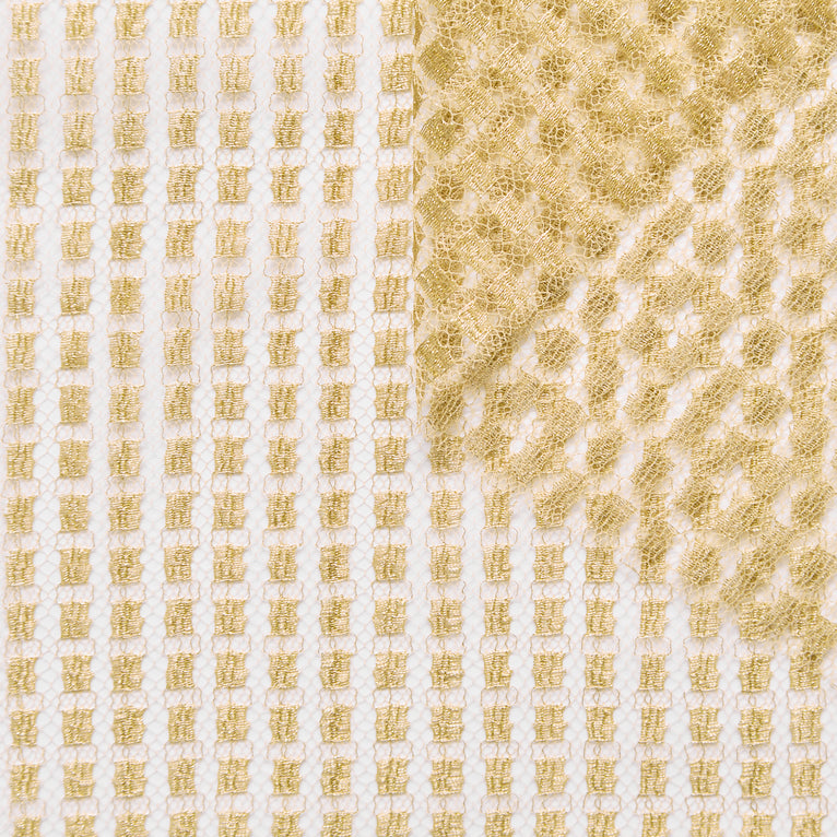 T25M12670 | Dentelle Motif Carré Dorée - vue 1