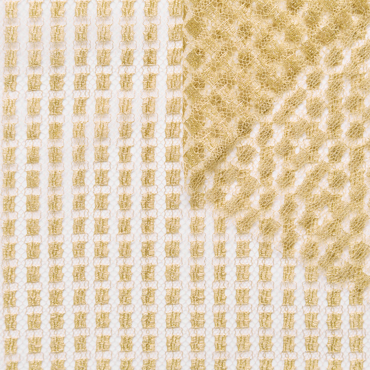 T25M12670 | Dentelle Motif Carré Dorée - vue 1