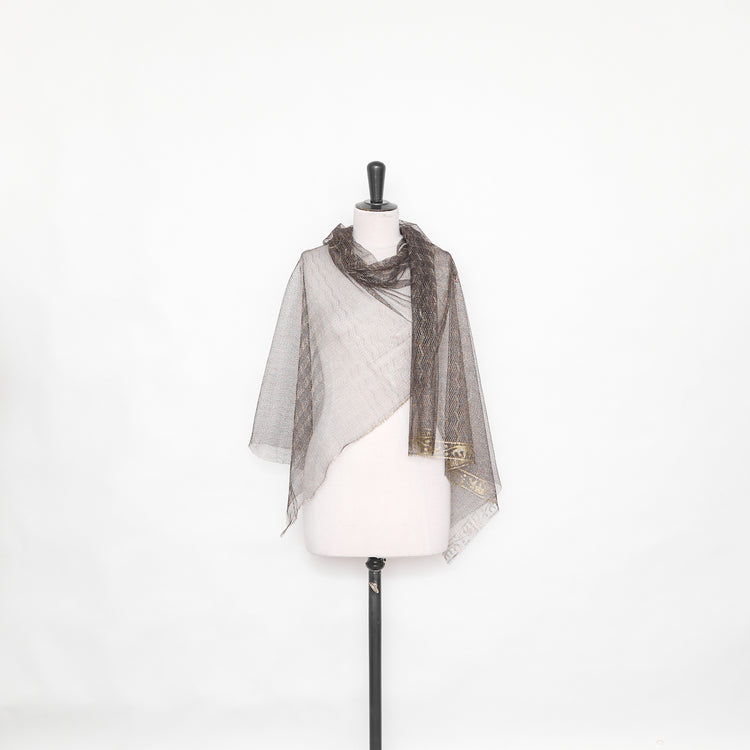 T25M12672 | Lamé Herringbone Lace - view 2