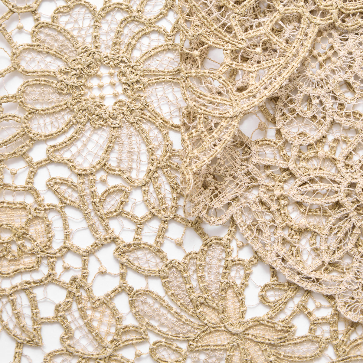 T25M12675 | Guipure Florale Lourde en Lin et Coton