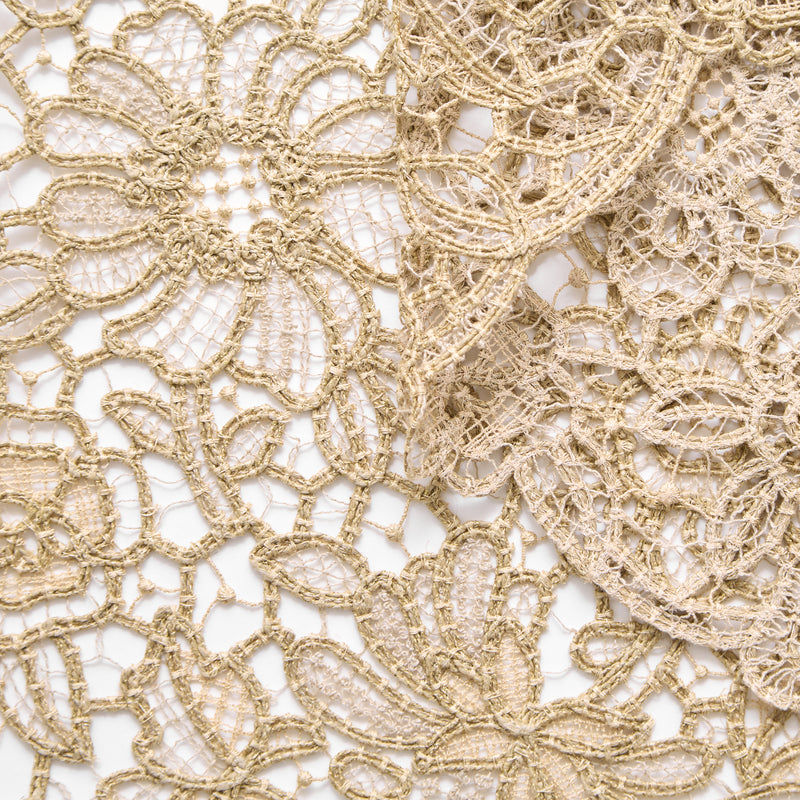 T25M12675 | Guipure Florale Lourde en Lin et Coton