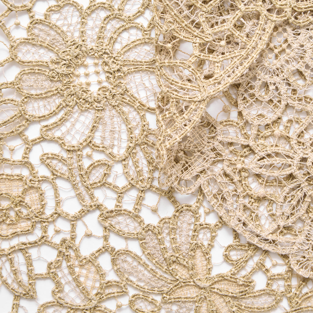 T25M12675 | Heavy Floral Linen & Cotton Guipure