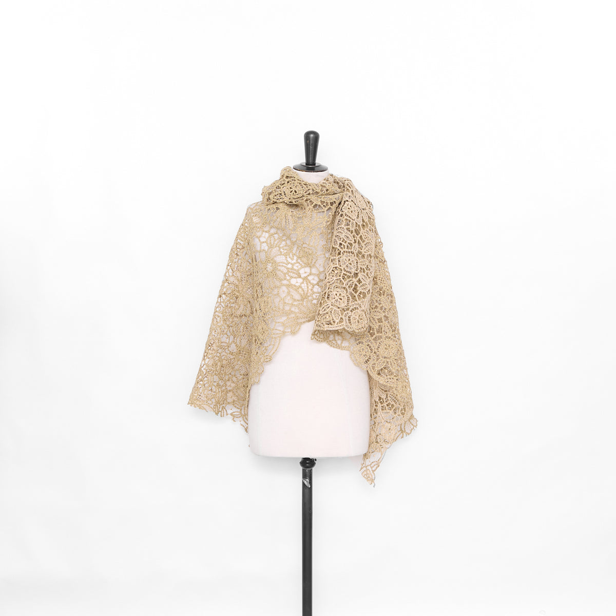 T25M12675 | Guipure Florale Lourde en Lin et Coton